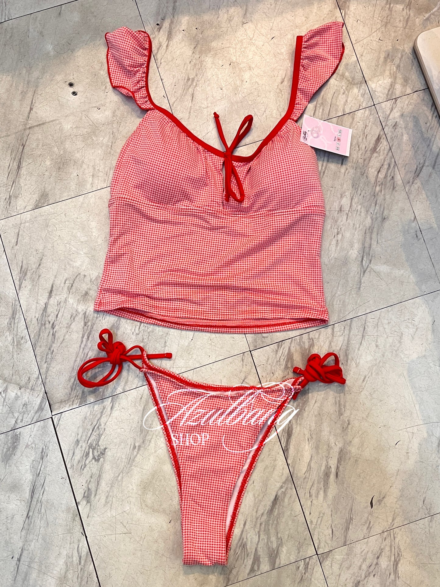Traje de baño 2pzs blusa rojo