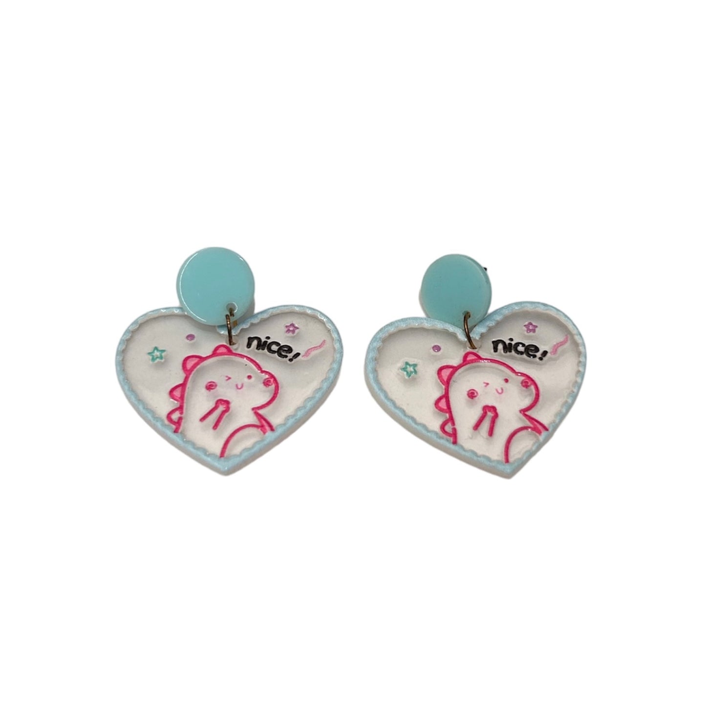 Aretes dino rosa