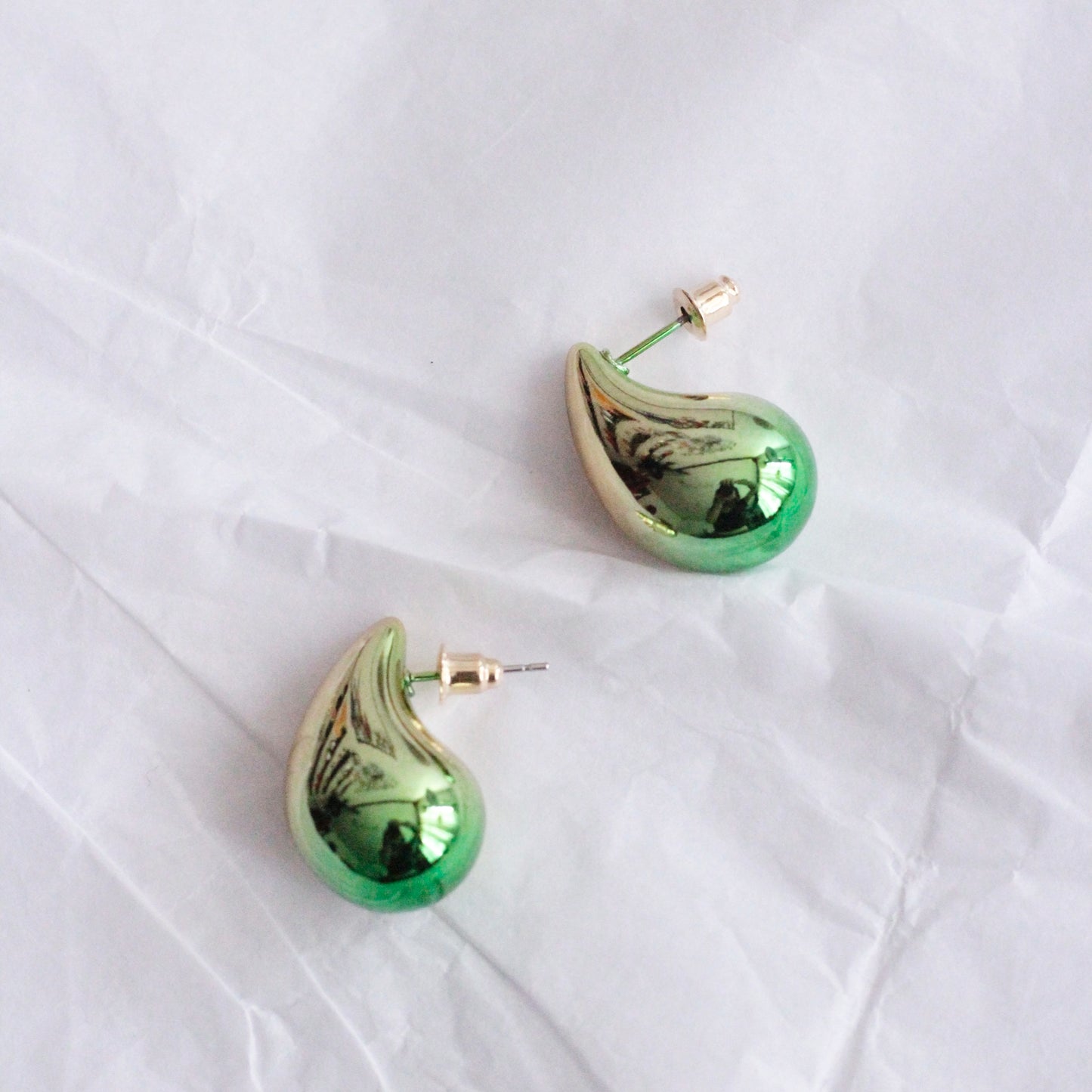 aretes gota verdes