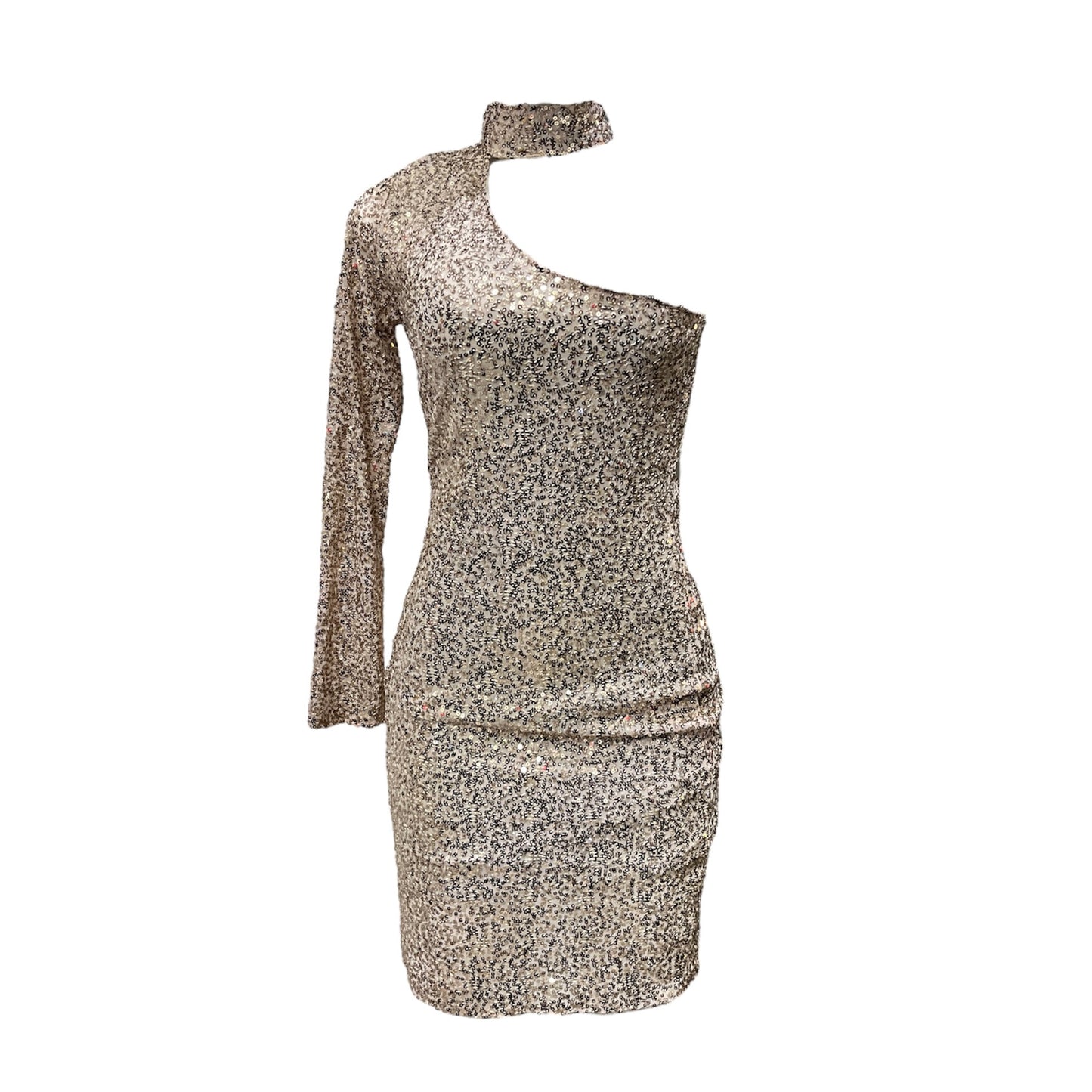 Vestido glamour beige