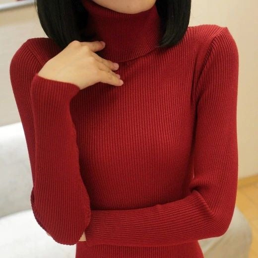 blusa roja turtleneck