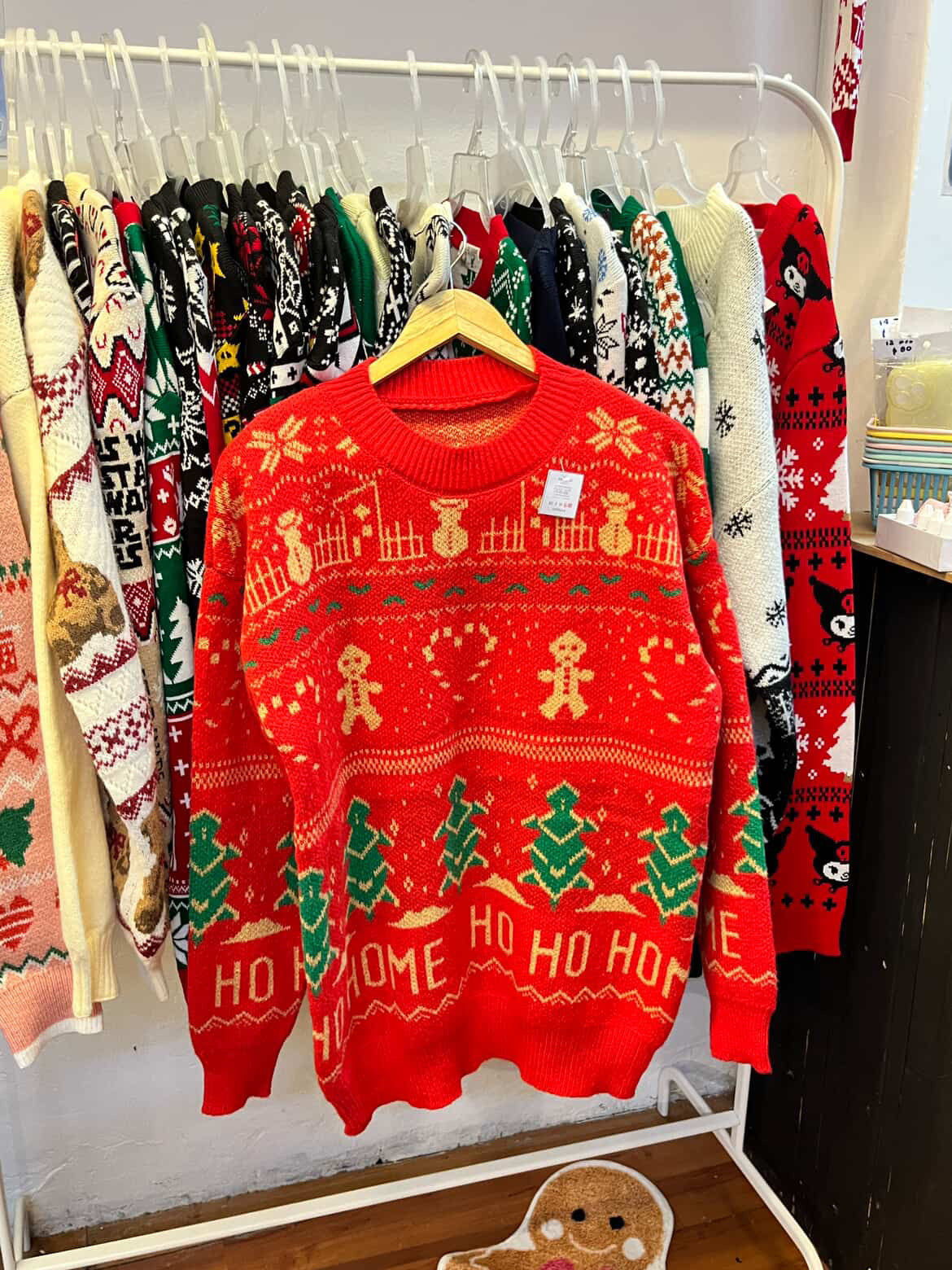 Suéter navideño rojo galleta