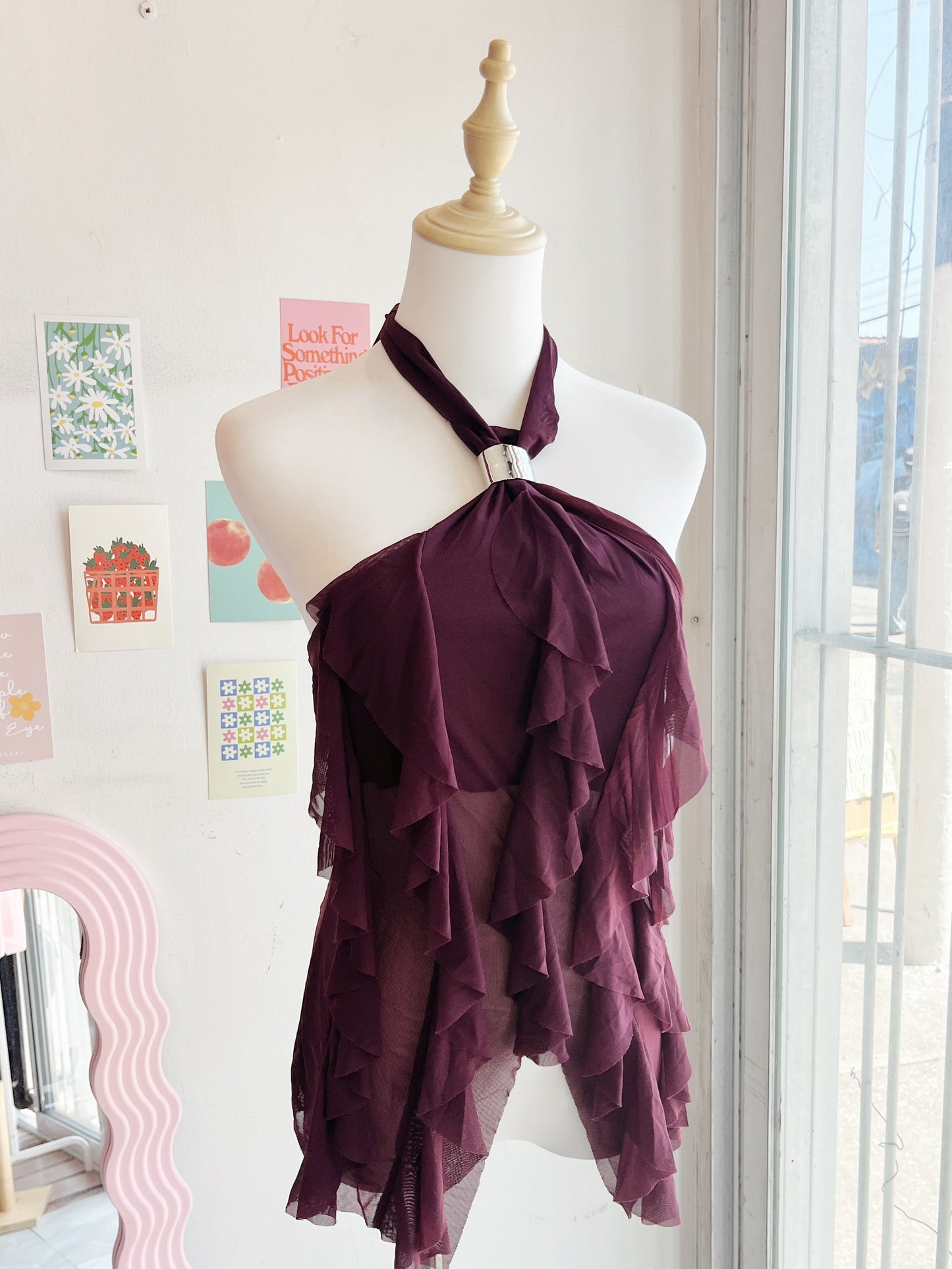 Blusa morada decor alto