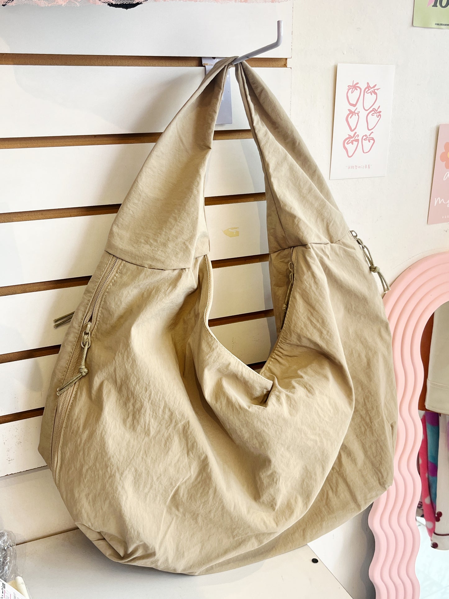 Bolso tote nylon beige