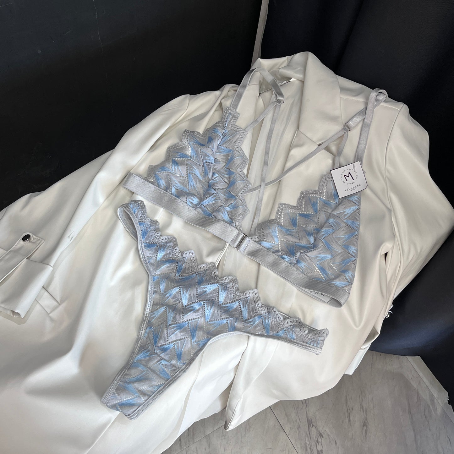 set lencería baby blue