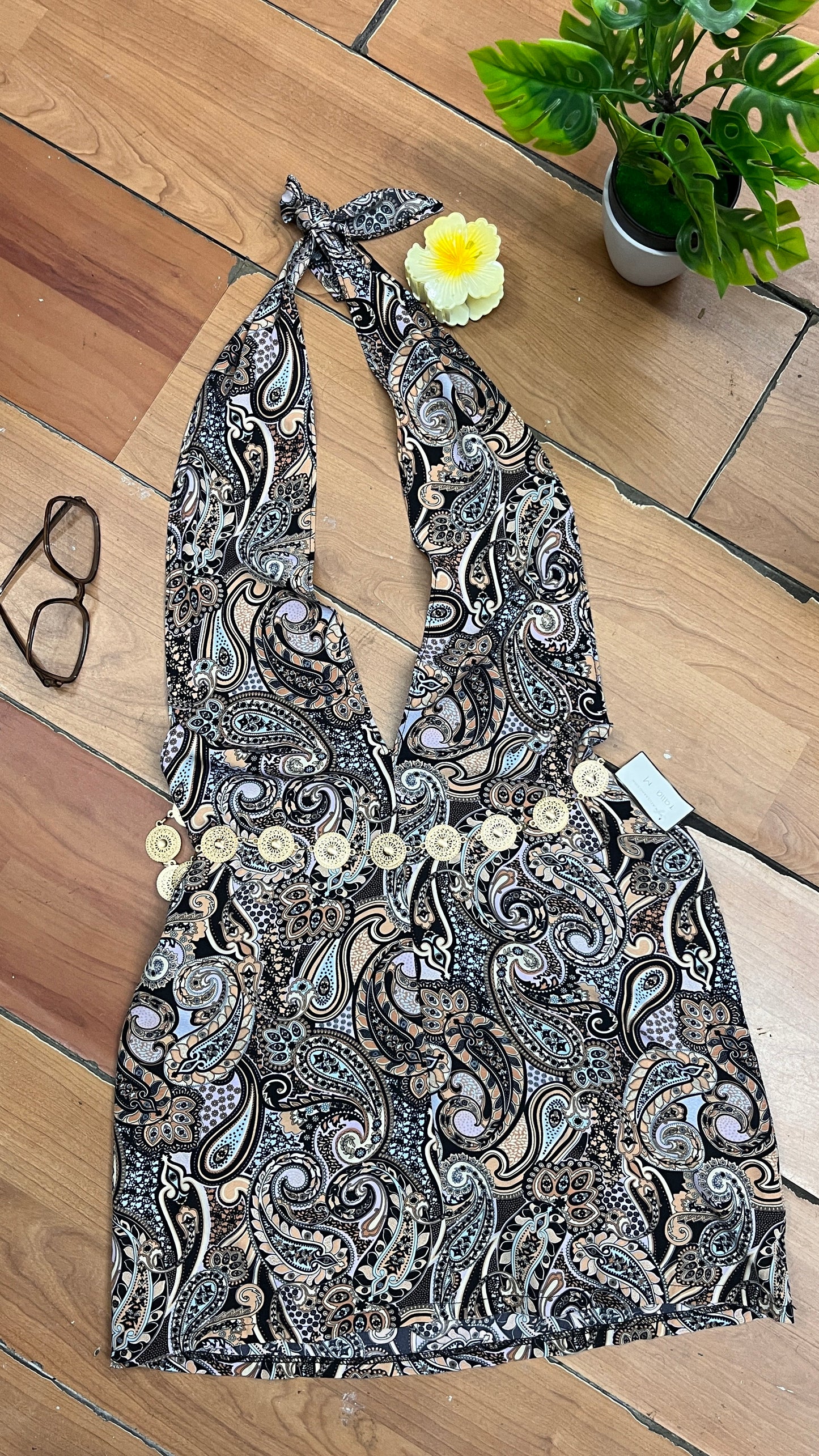 Vestido boho abertura