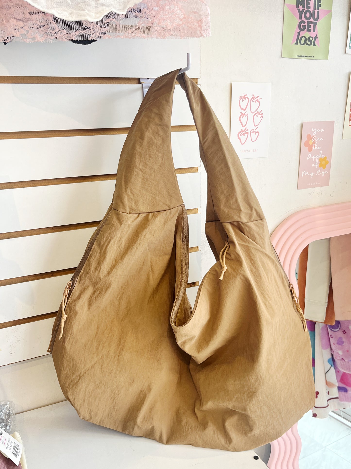 Bolso tote nylon café