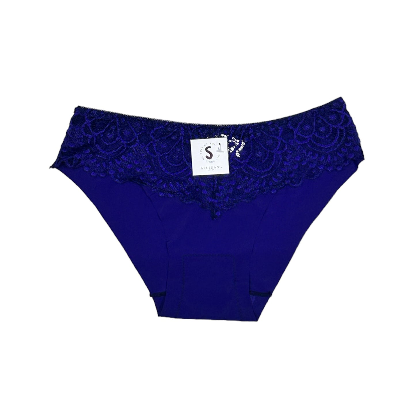 Bikini invisible con encaje azul