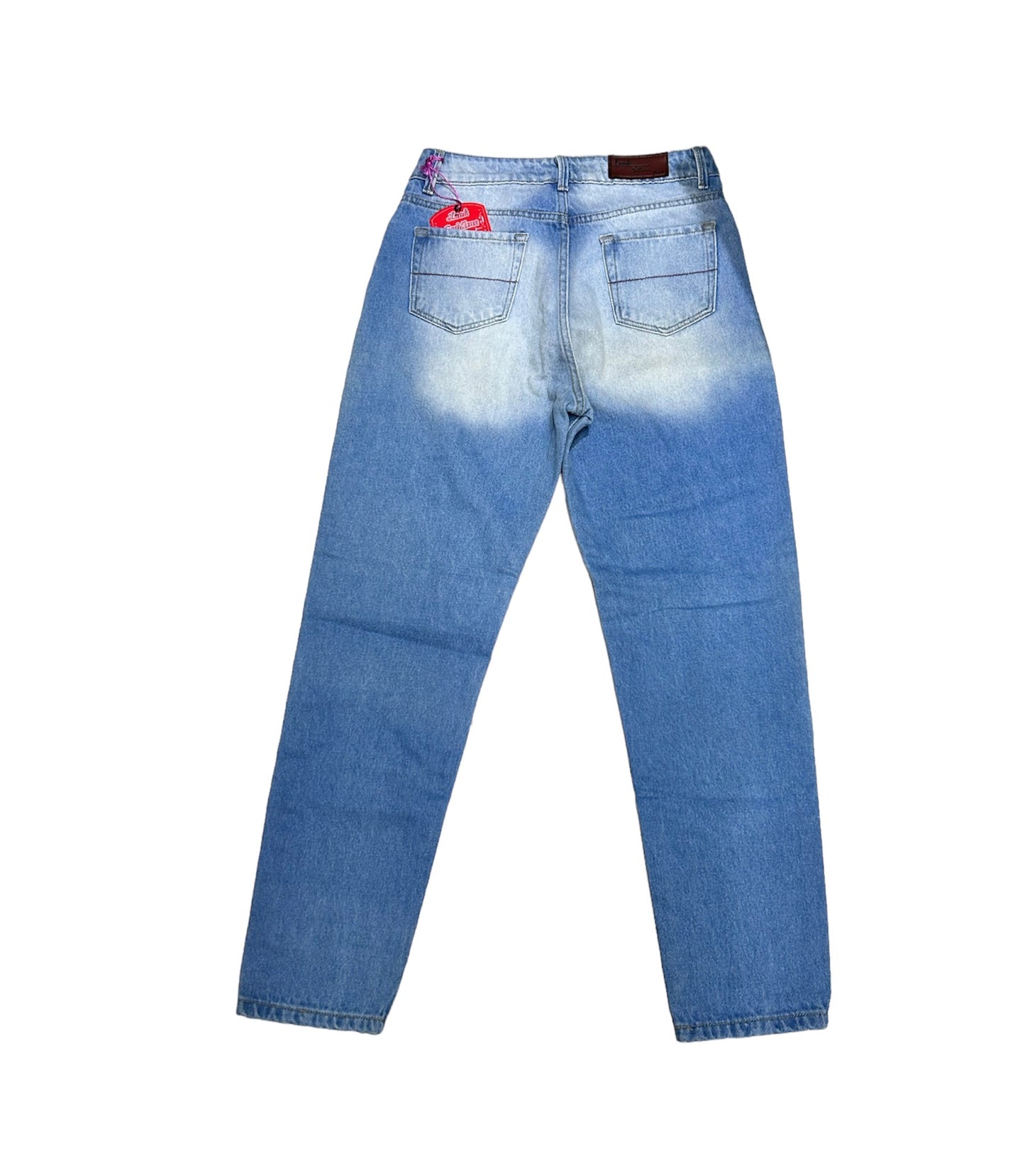 Mom jeans mezclilla liso deslavado