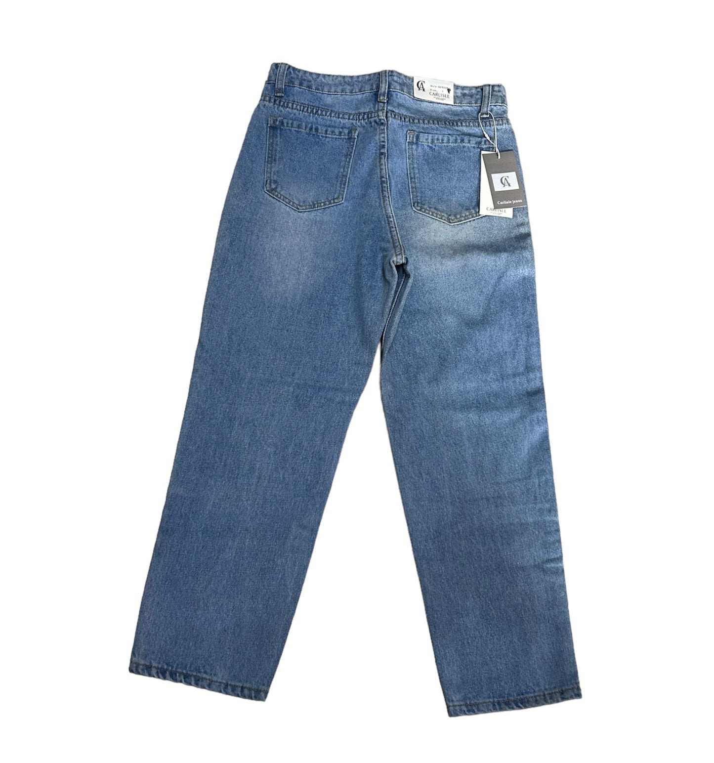 Mom jeans mezclilla clara doble rot