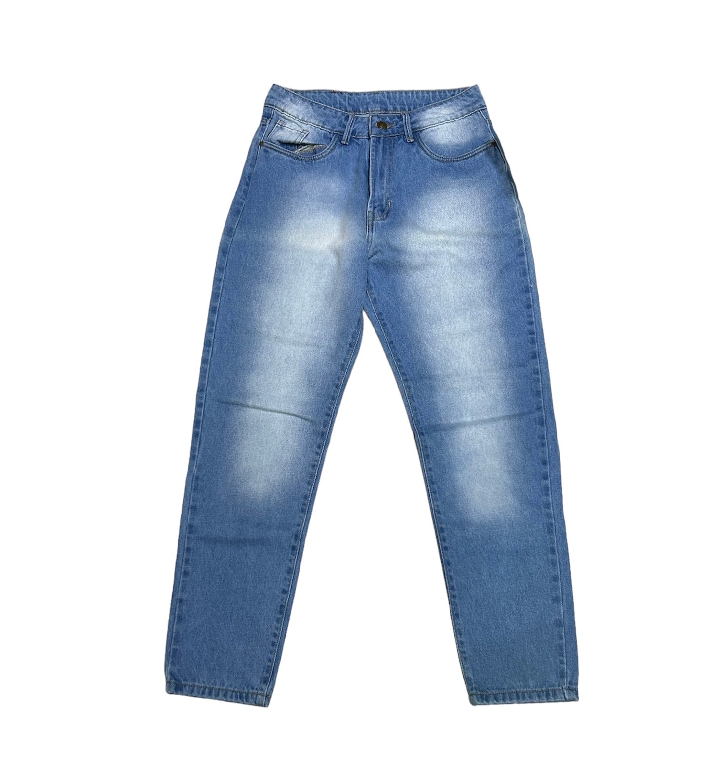 Mom jeans mezclilla liso deslavado