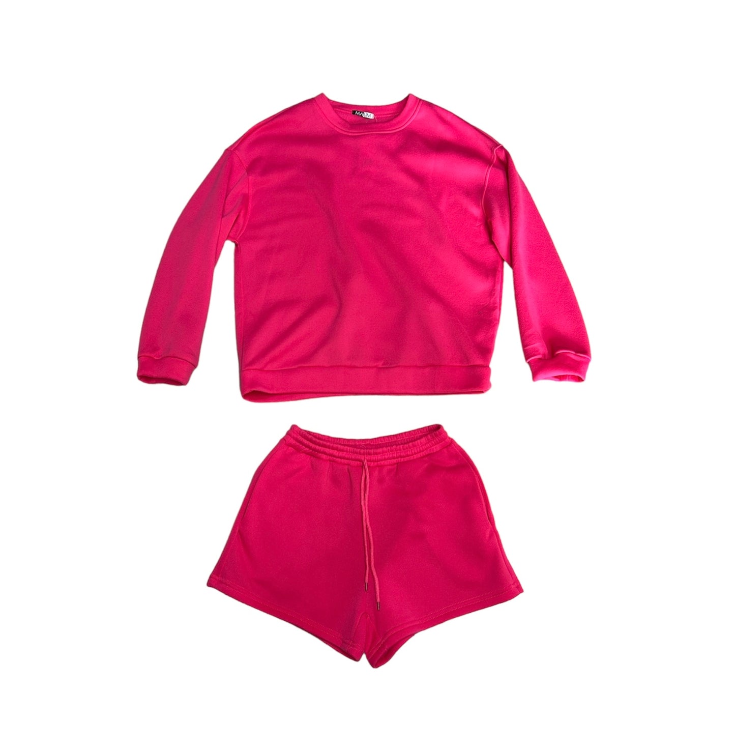 Conjunto sudadera y short rosa