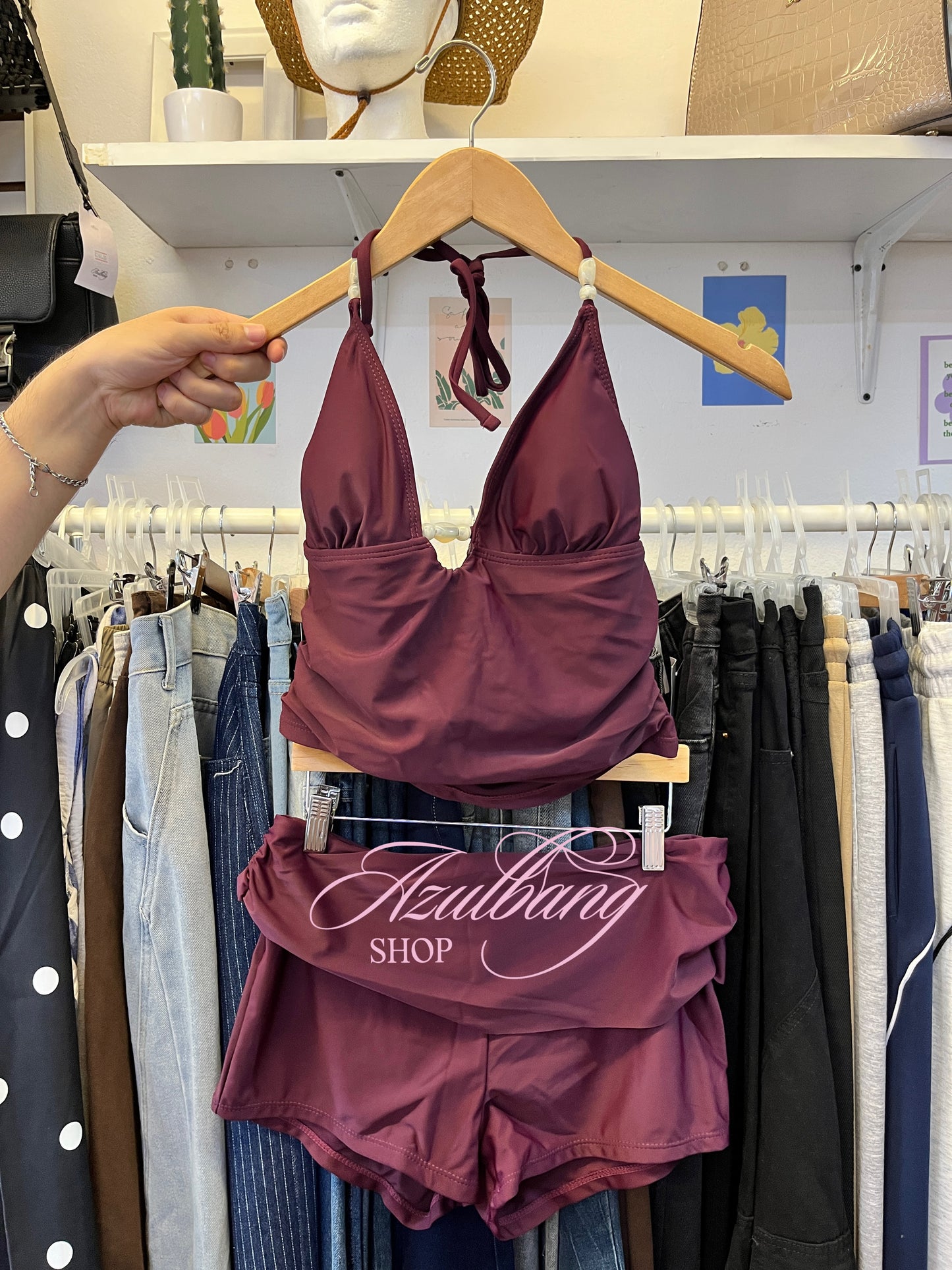 Traje de baño tankini uva