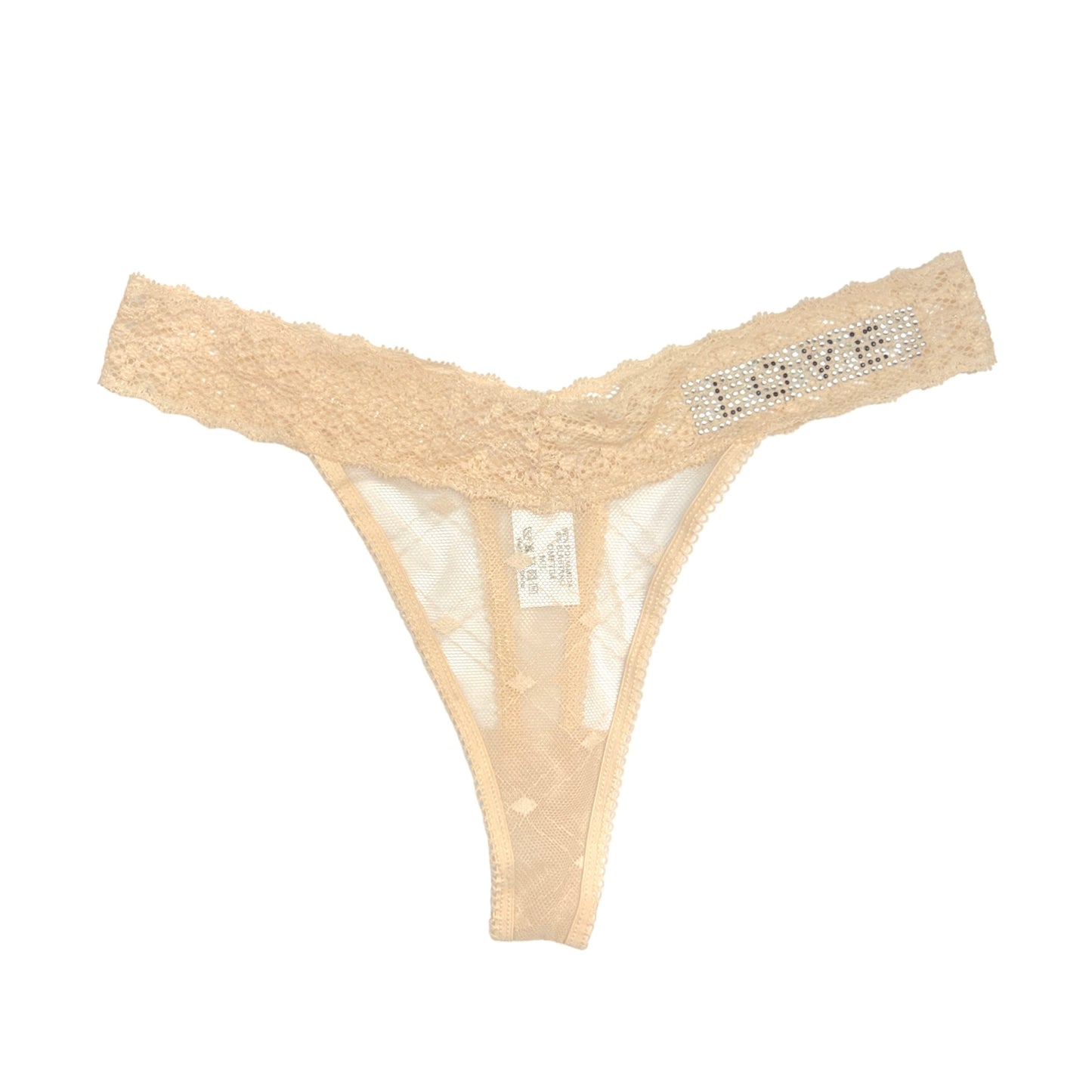 tanga encaje love beige