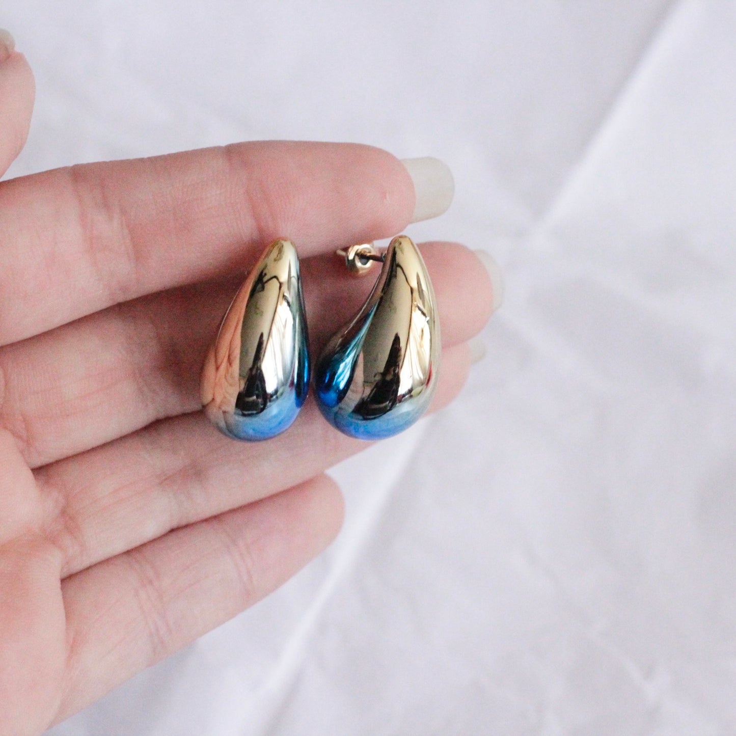 aretes gota azules