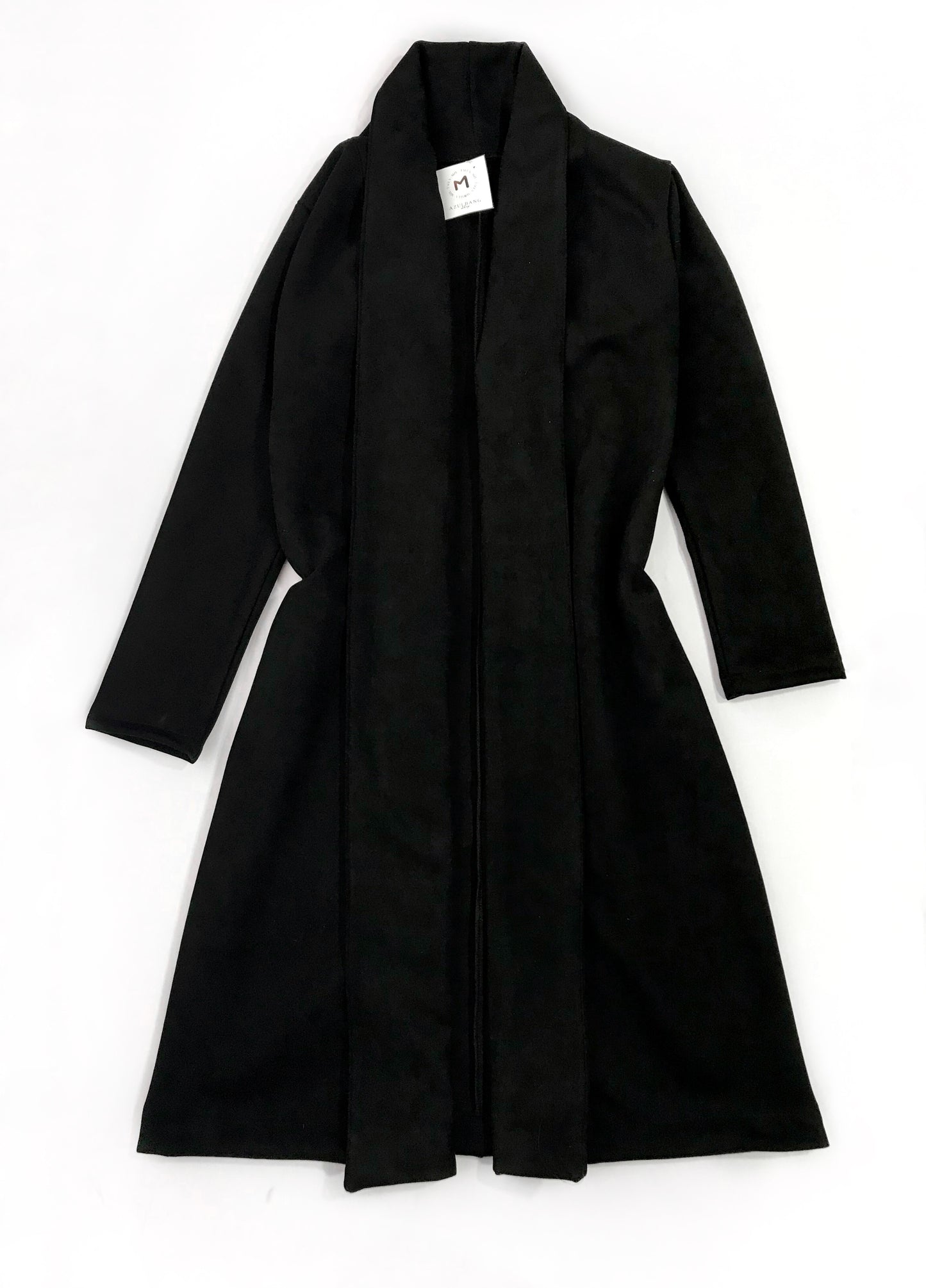 Abrigo largo gamuza negro