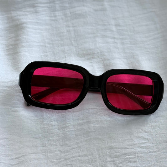 Lentes rectangli rojos