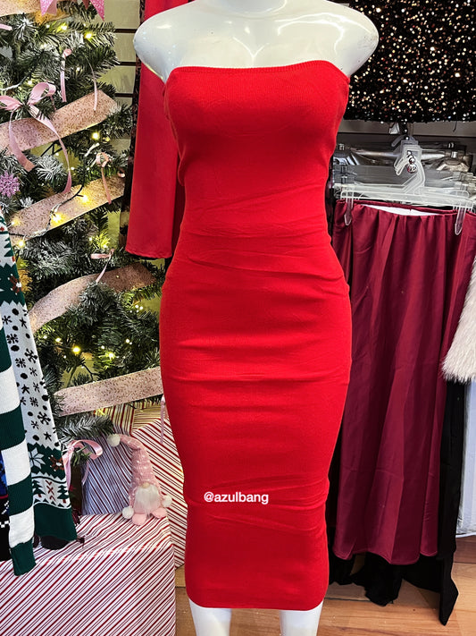 Vestido strapple tejido