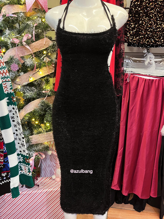 Vestido peluche negro