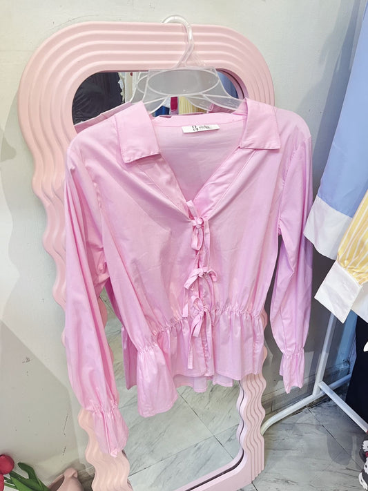 Camisa moñitos rosa