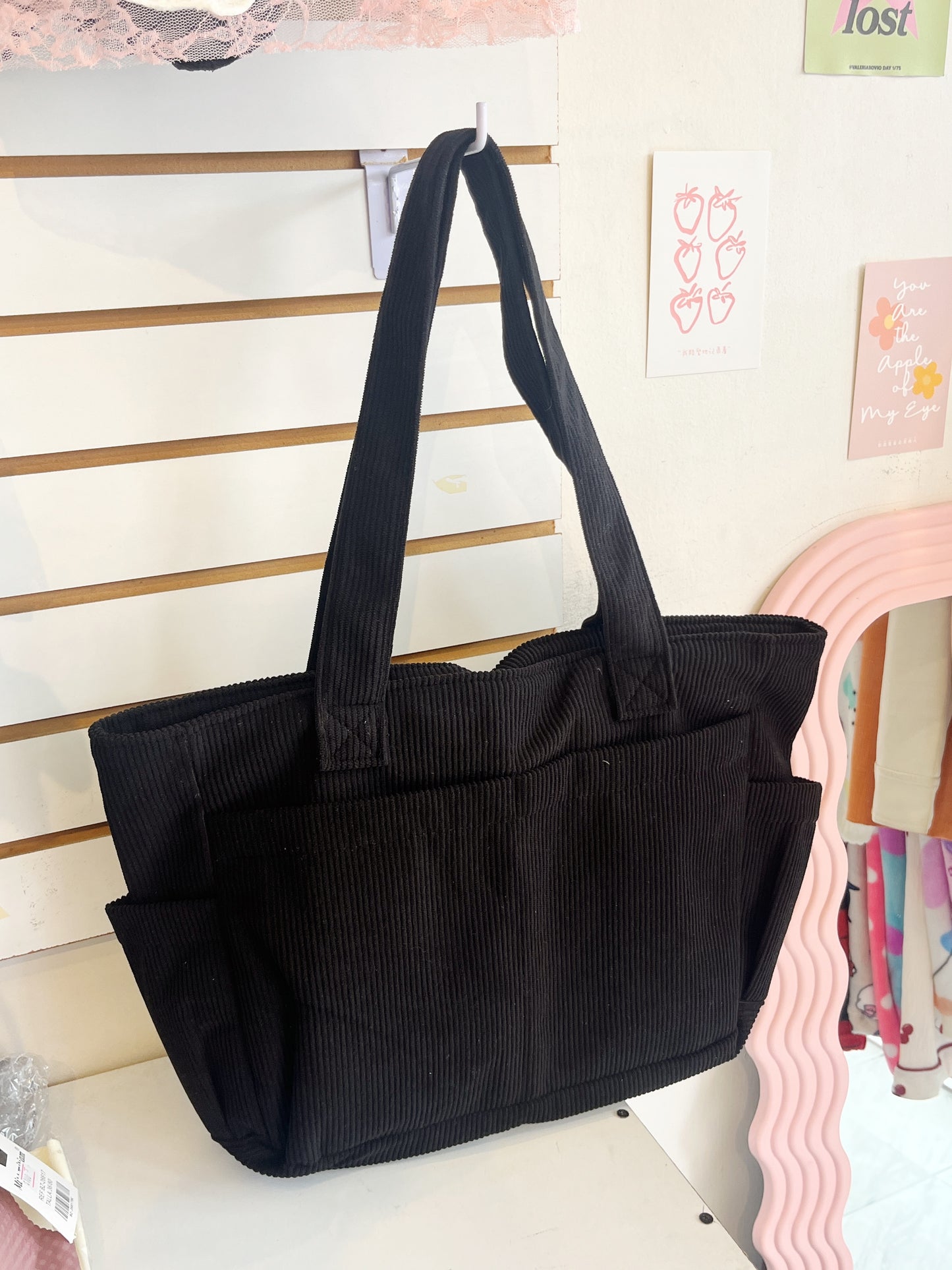 Bolsa tote pana negro