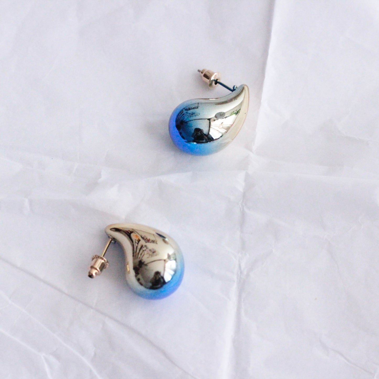 aretes gota azules