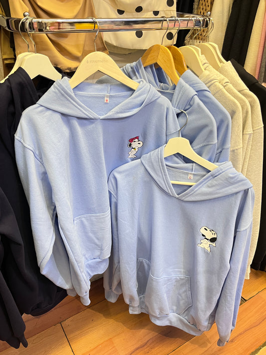 Hoodie dúo snoopy azul cielo
