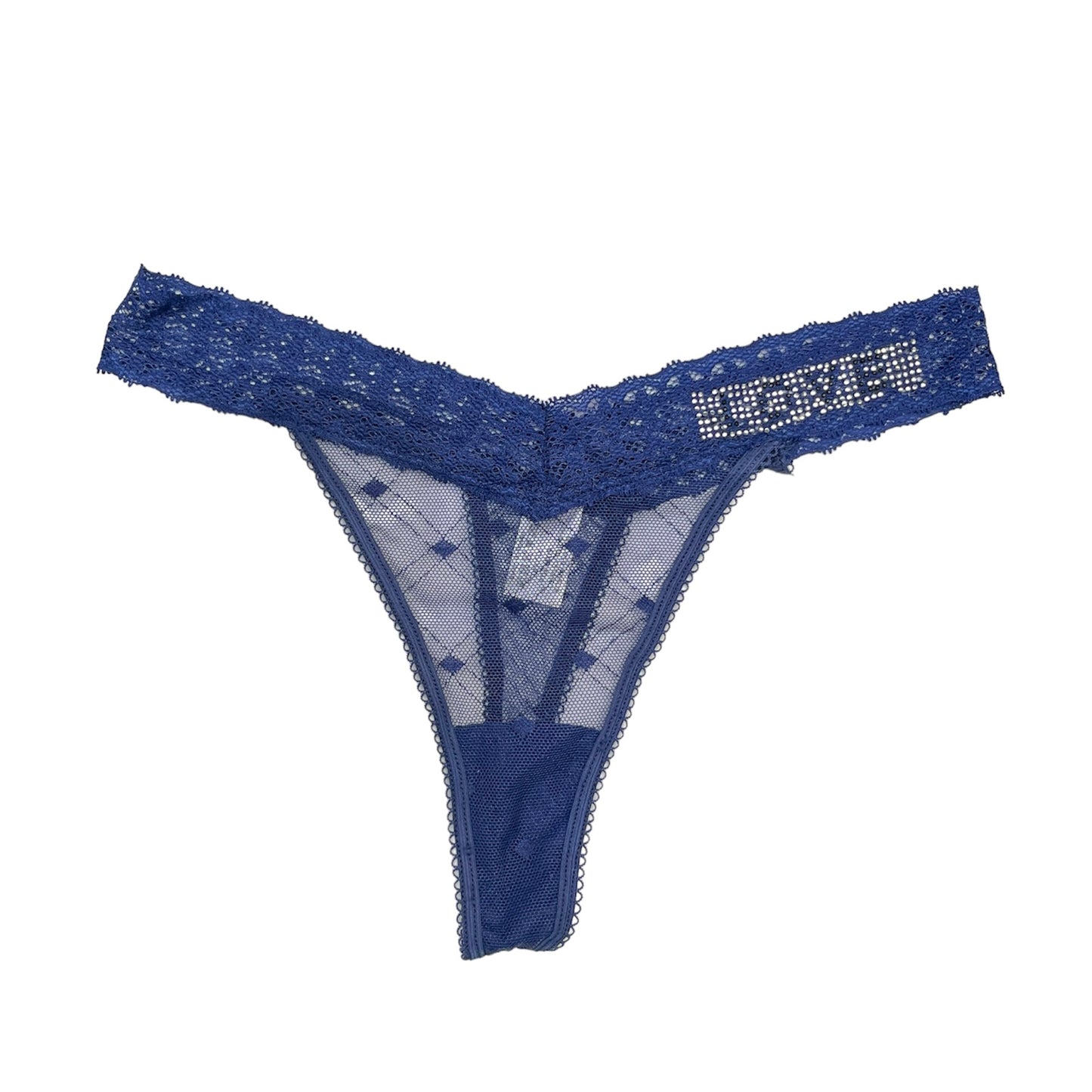 tanga encaje love azul