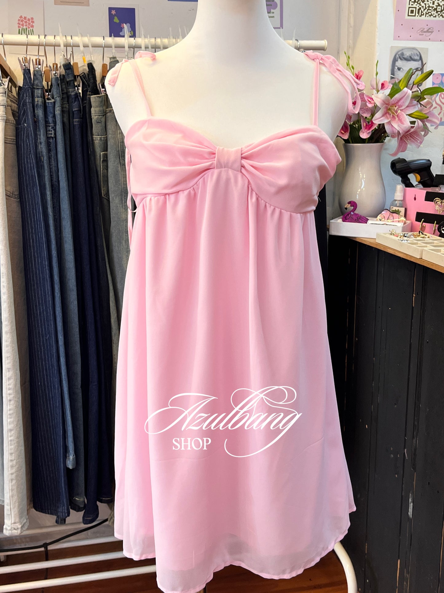 Vestido moño pink