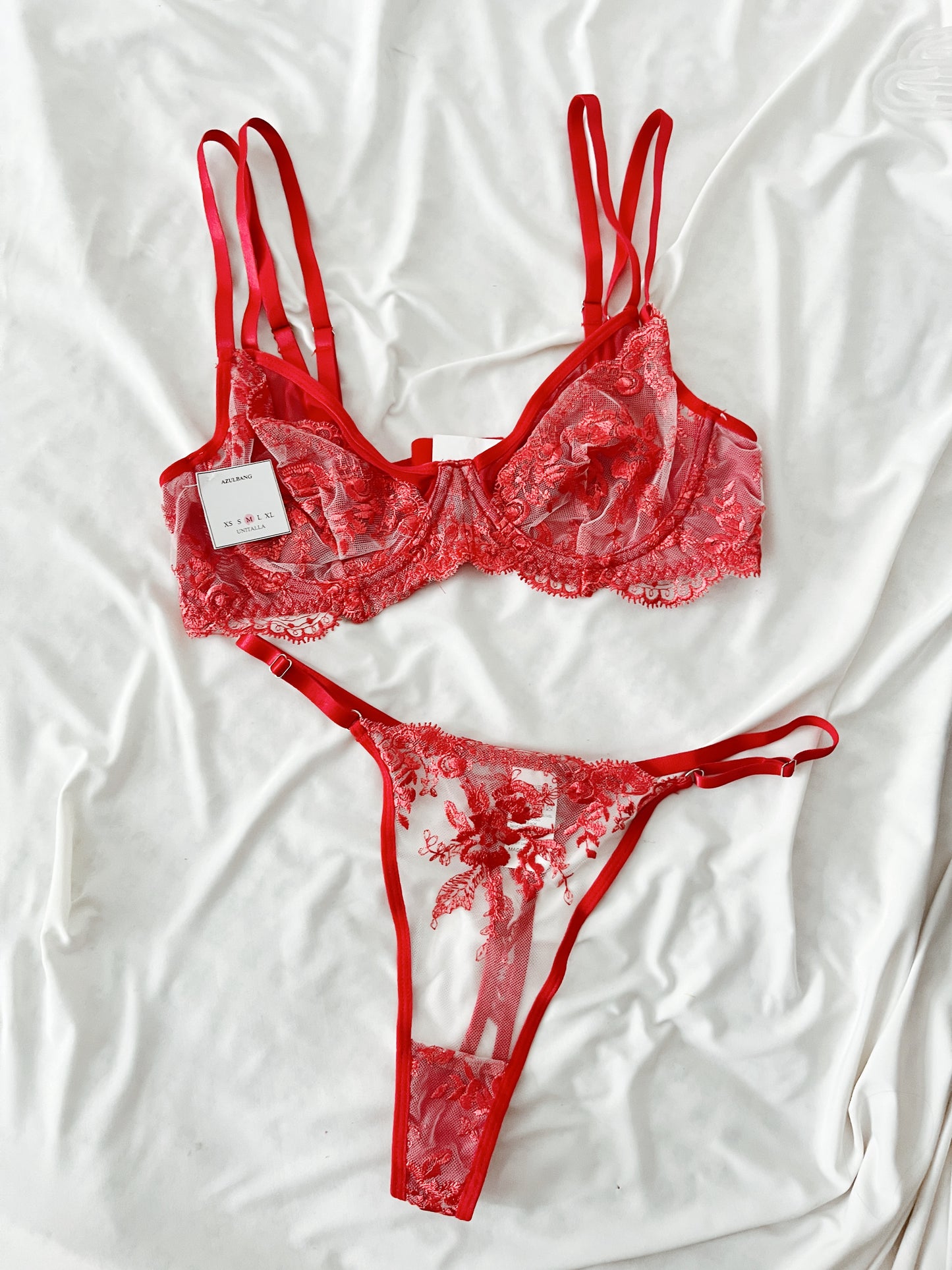 Set lencería transparente red