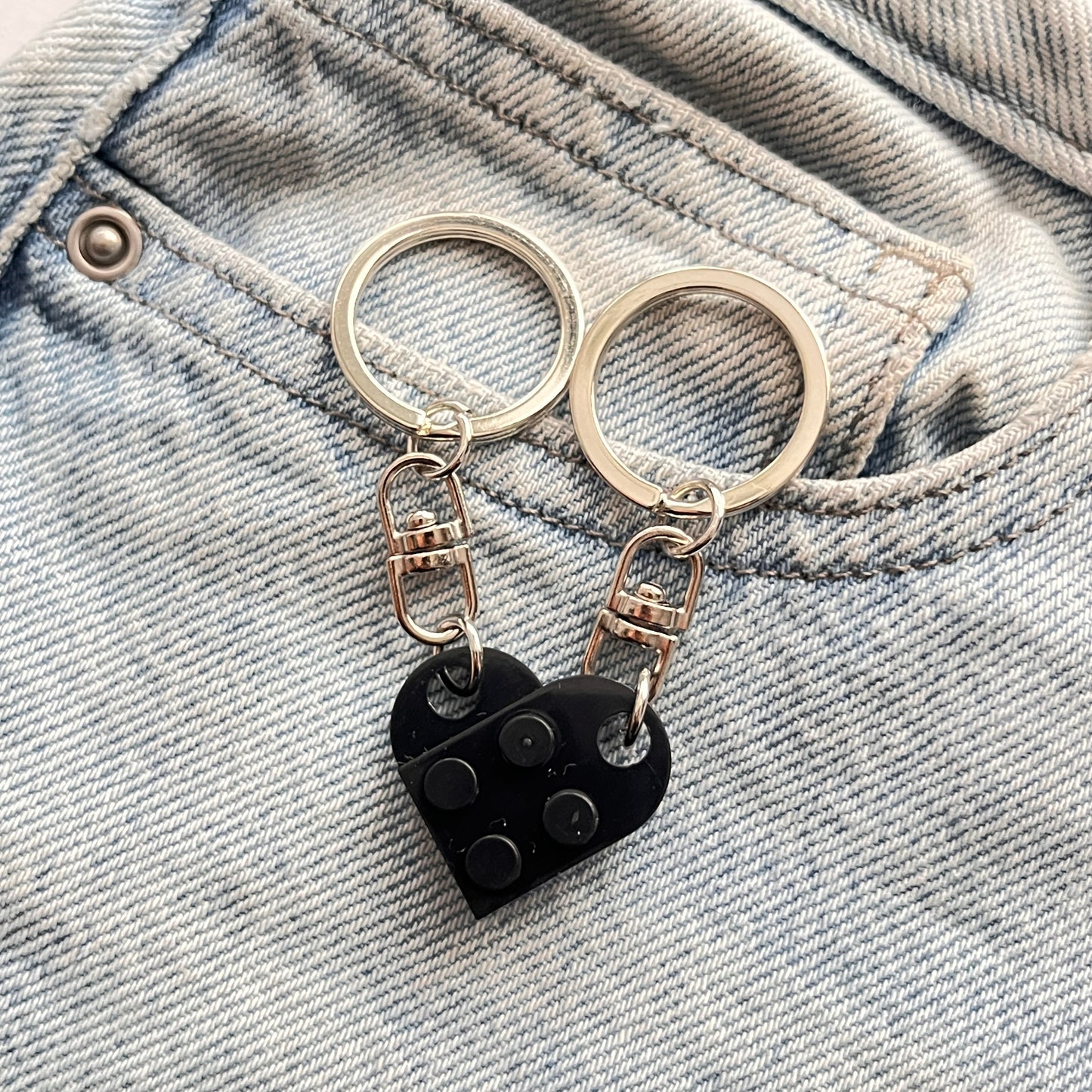 Llavero dúo corazón