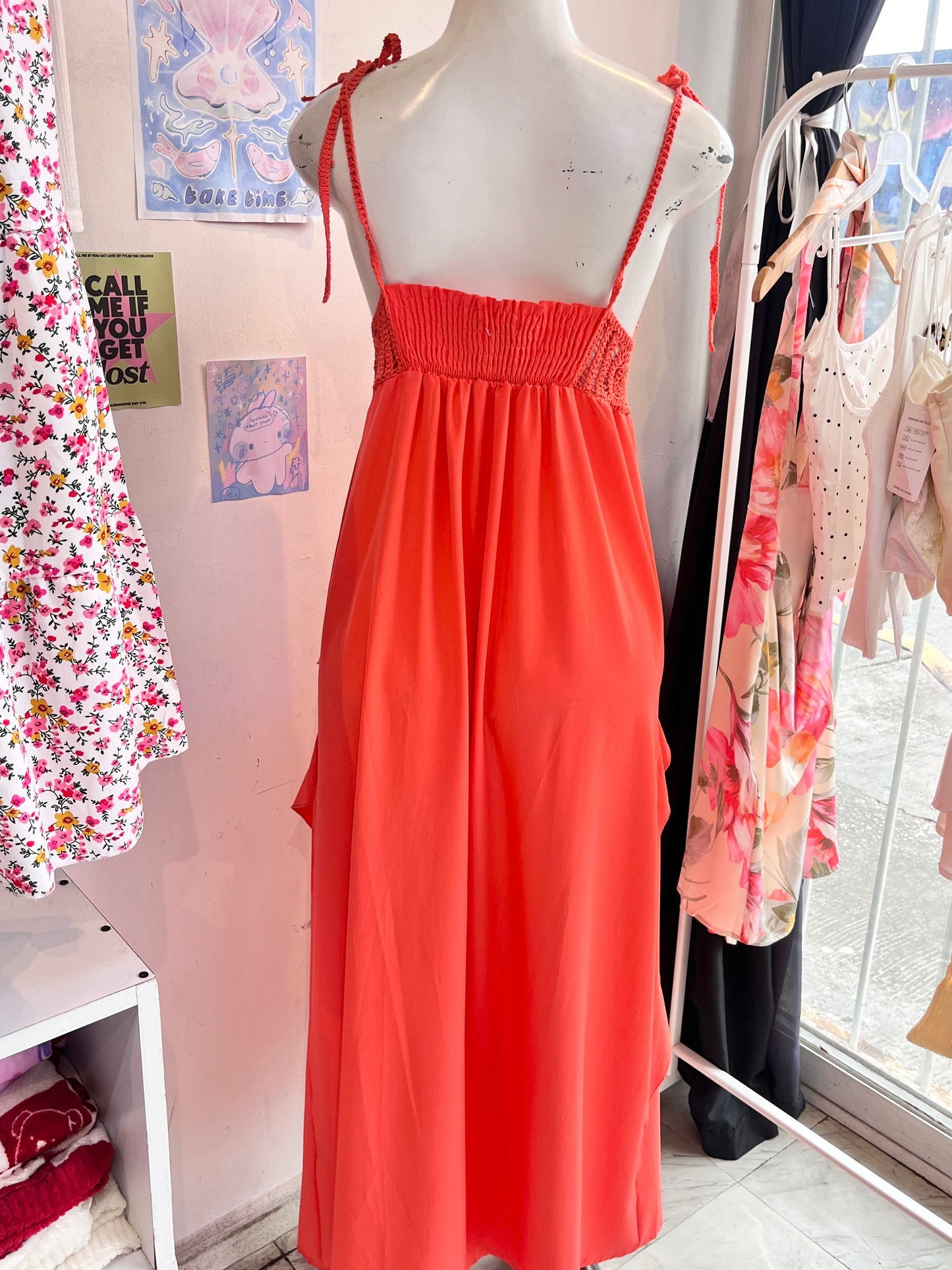 Vestido largo naranja