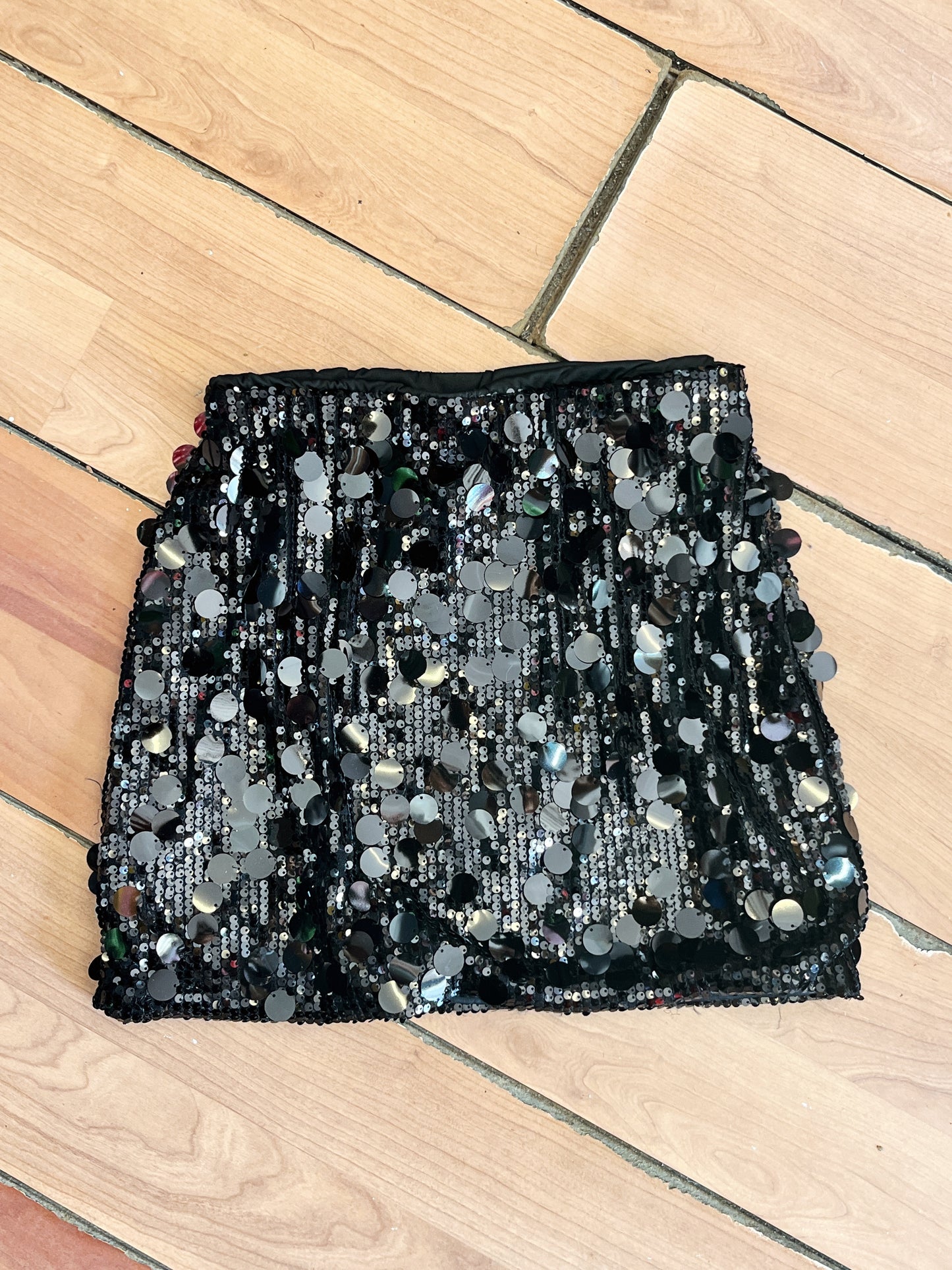 Falda shine lentejuela negra