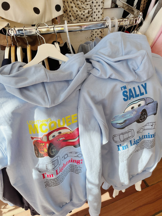 Hoodies dúo cars azul cielo