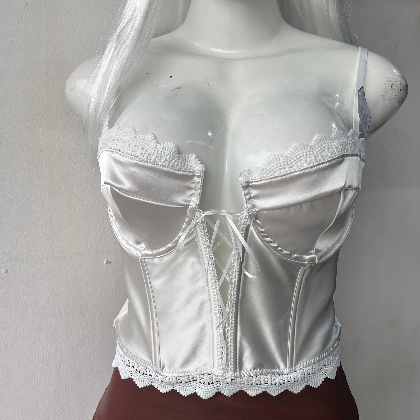 bustier blanco satin