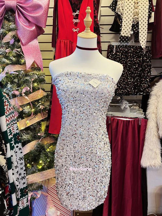 Vestido lentejuelas blanco