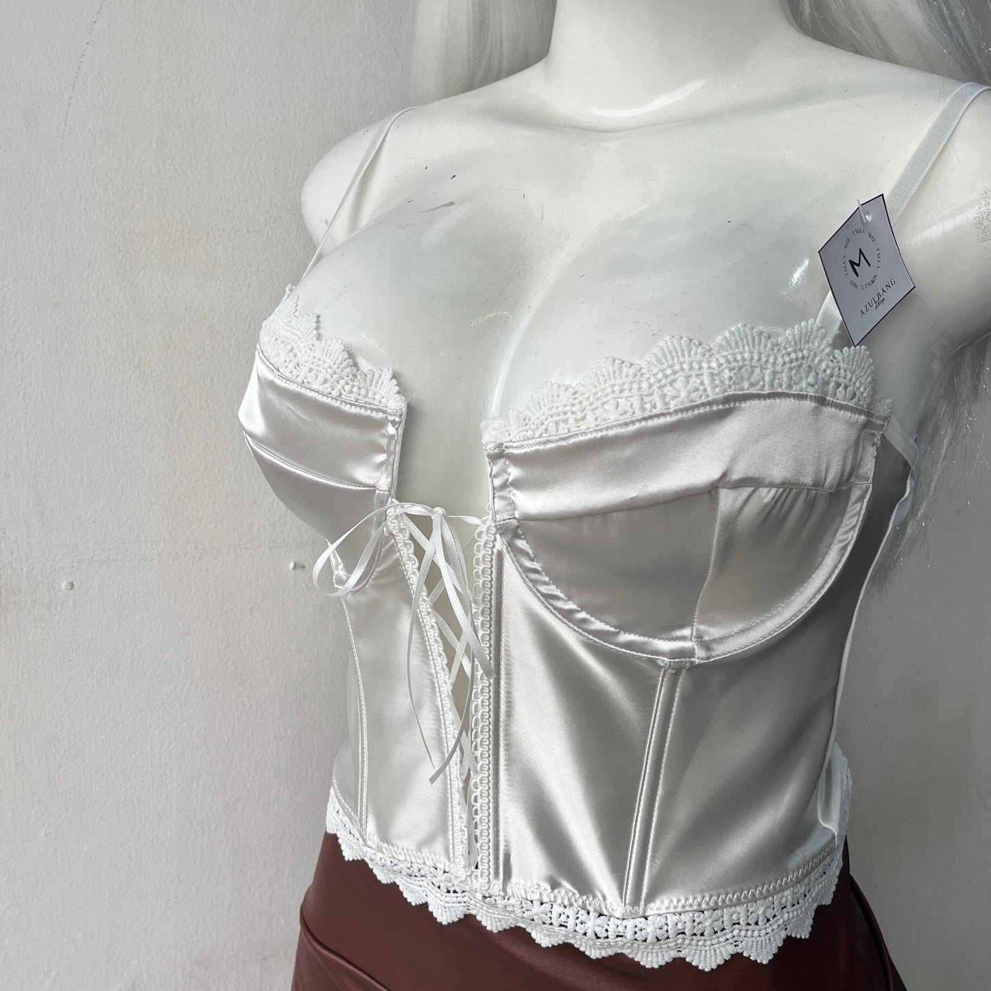 bustier blanco satin