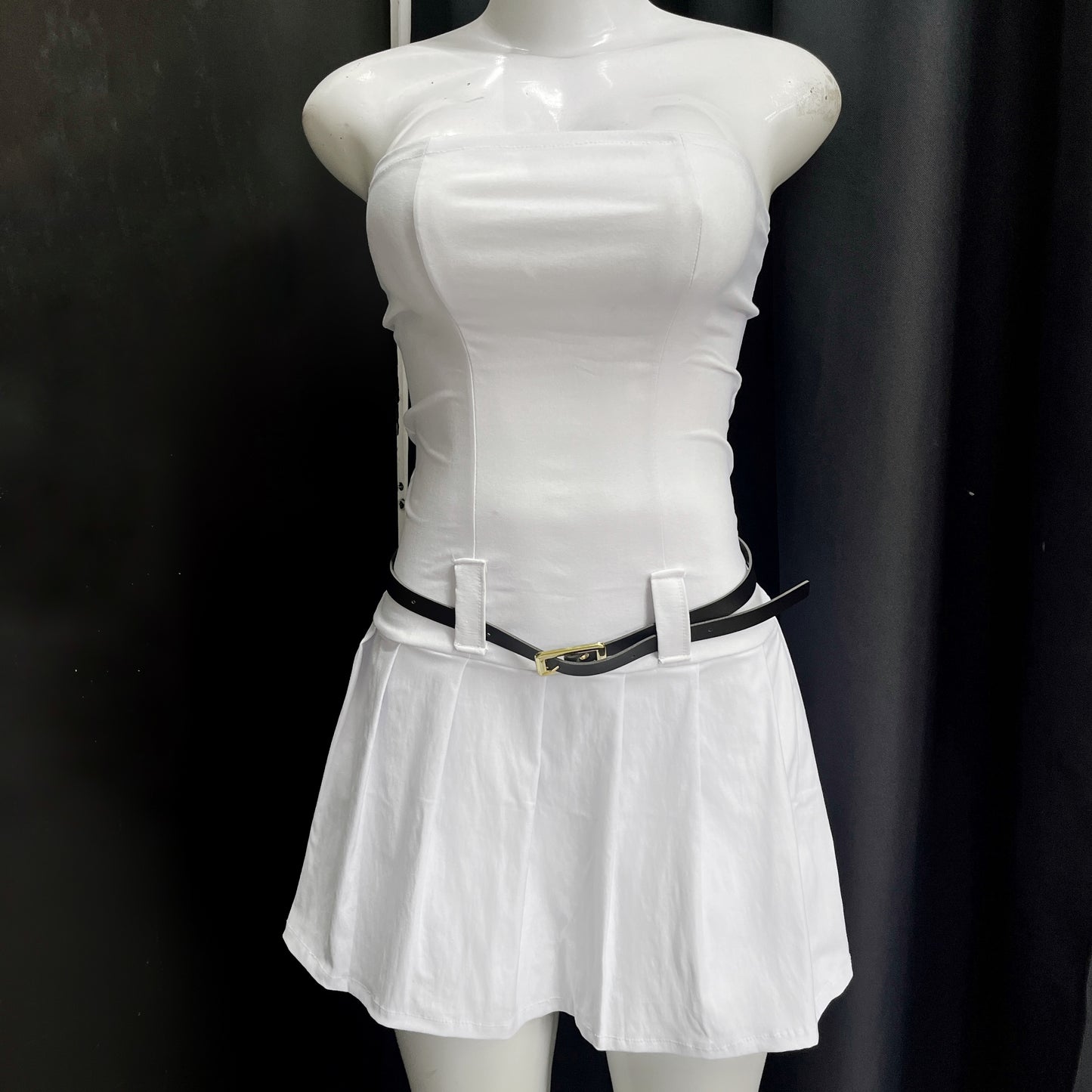 Vestido blanco tableado