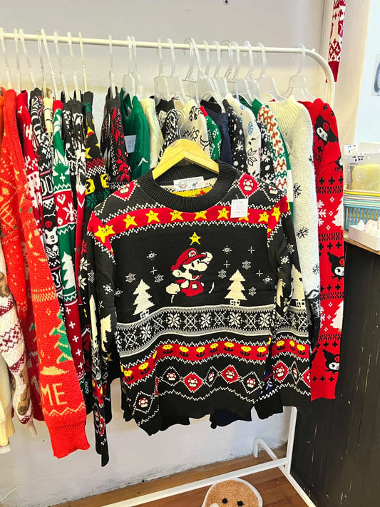 Suéter navideño Mario Bros corriendo