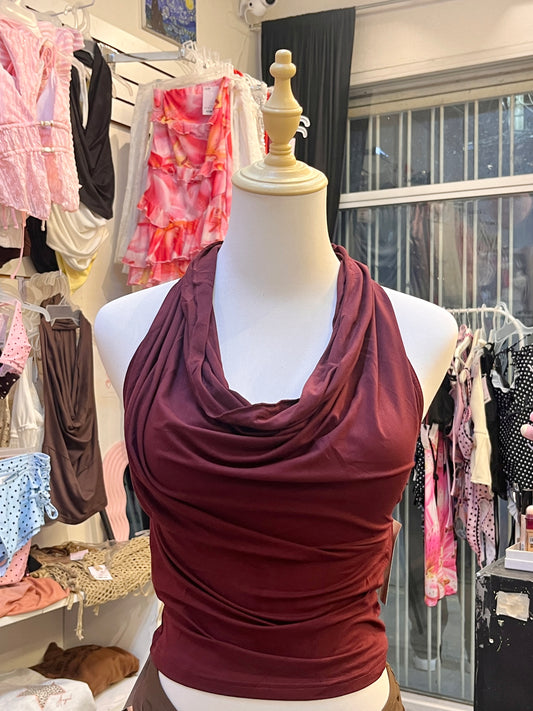 Blusa vino pliegues