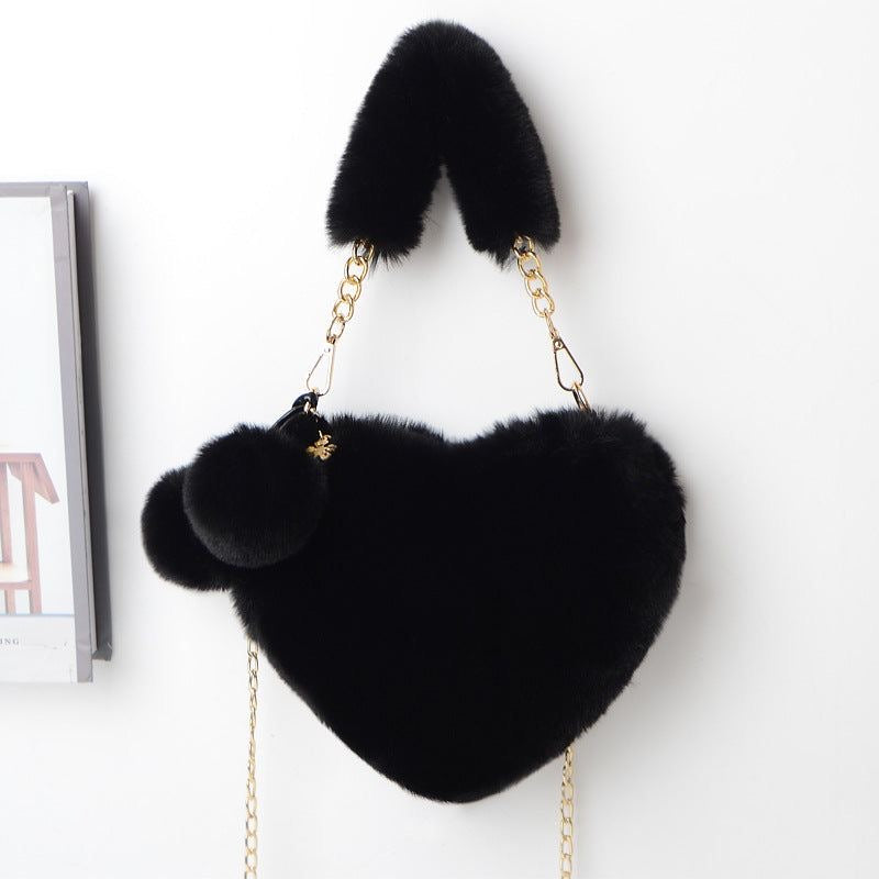 Bolsa corazón peluche black