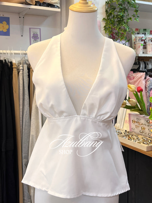 Blusa blanca cuello V