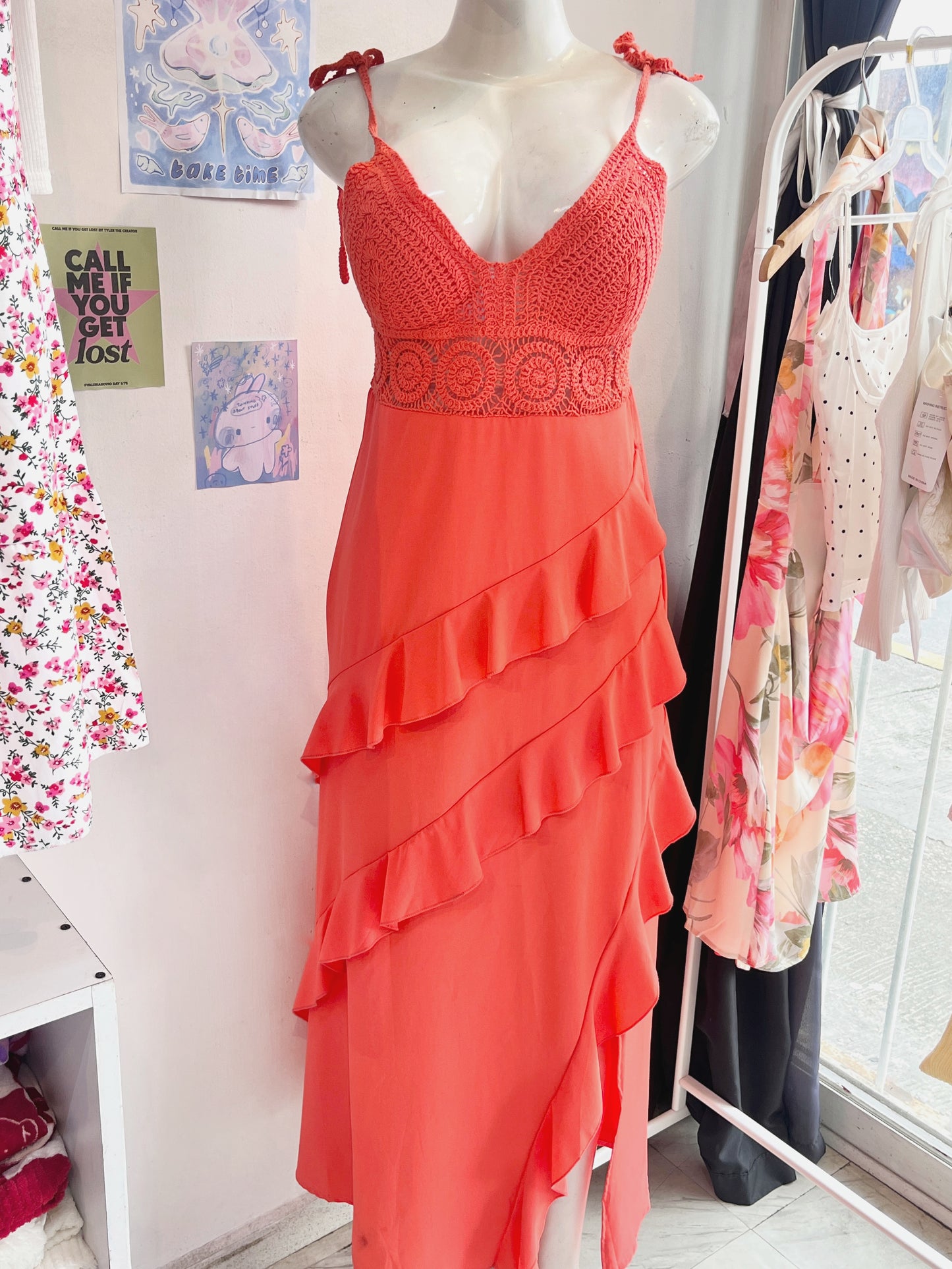 Vestido largo naranja