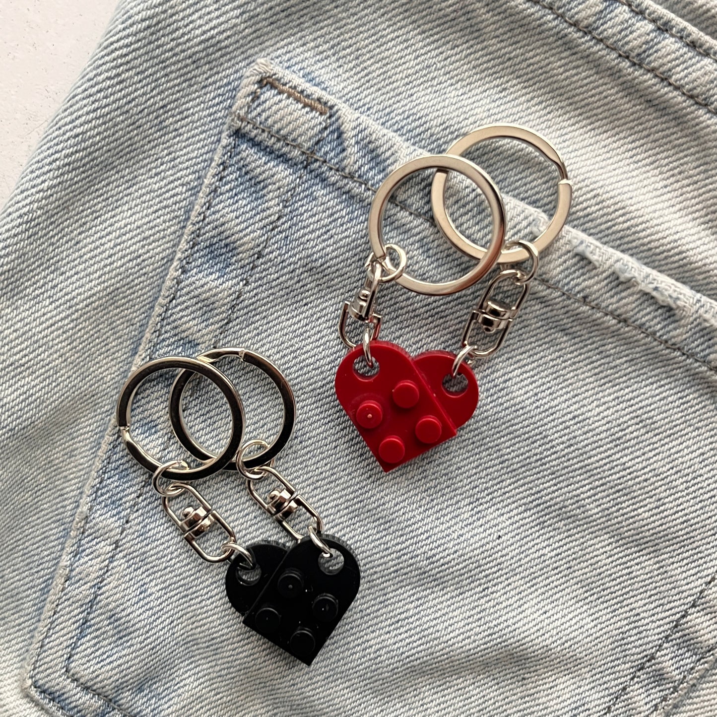 Llavero dúo corazón