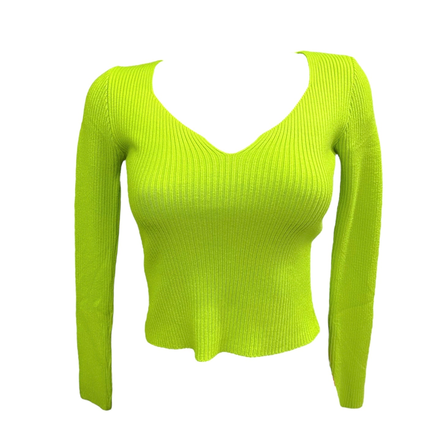 Blusa canalé manga larga verde l