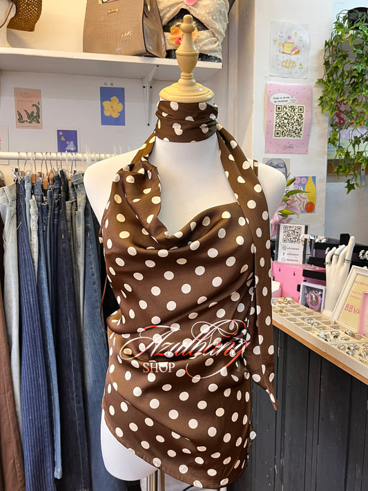 Blusa satin polka dots