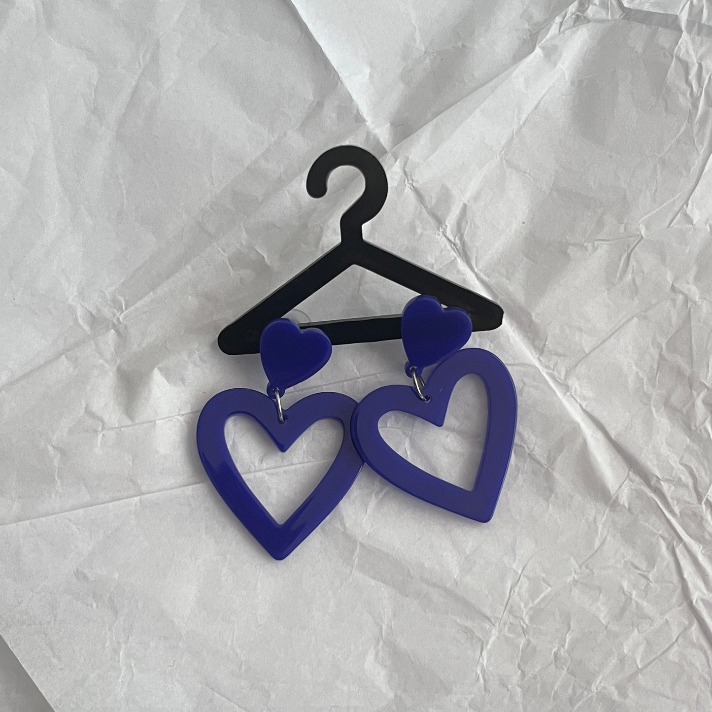 Aretes corazón azul