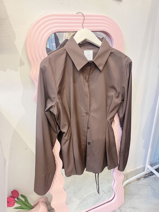 Camisa formal lisa café