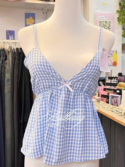 Blusa azul campesina