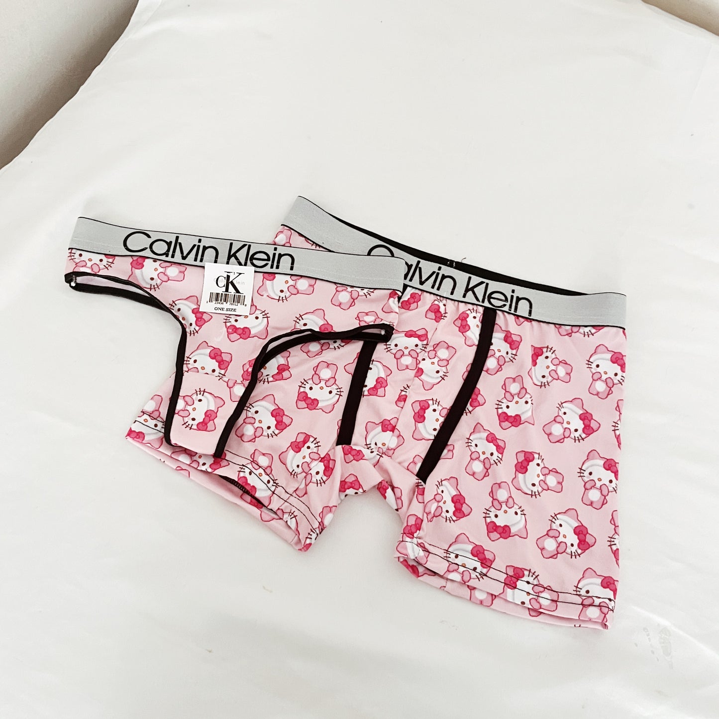 Dúo boxer y tanga hello kitty rosa